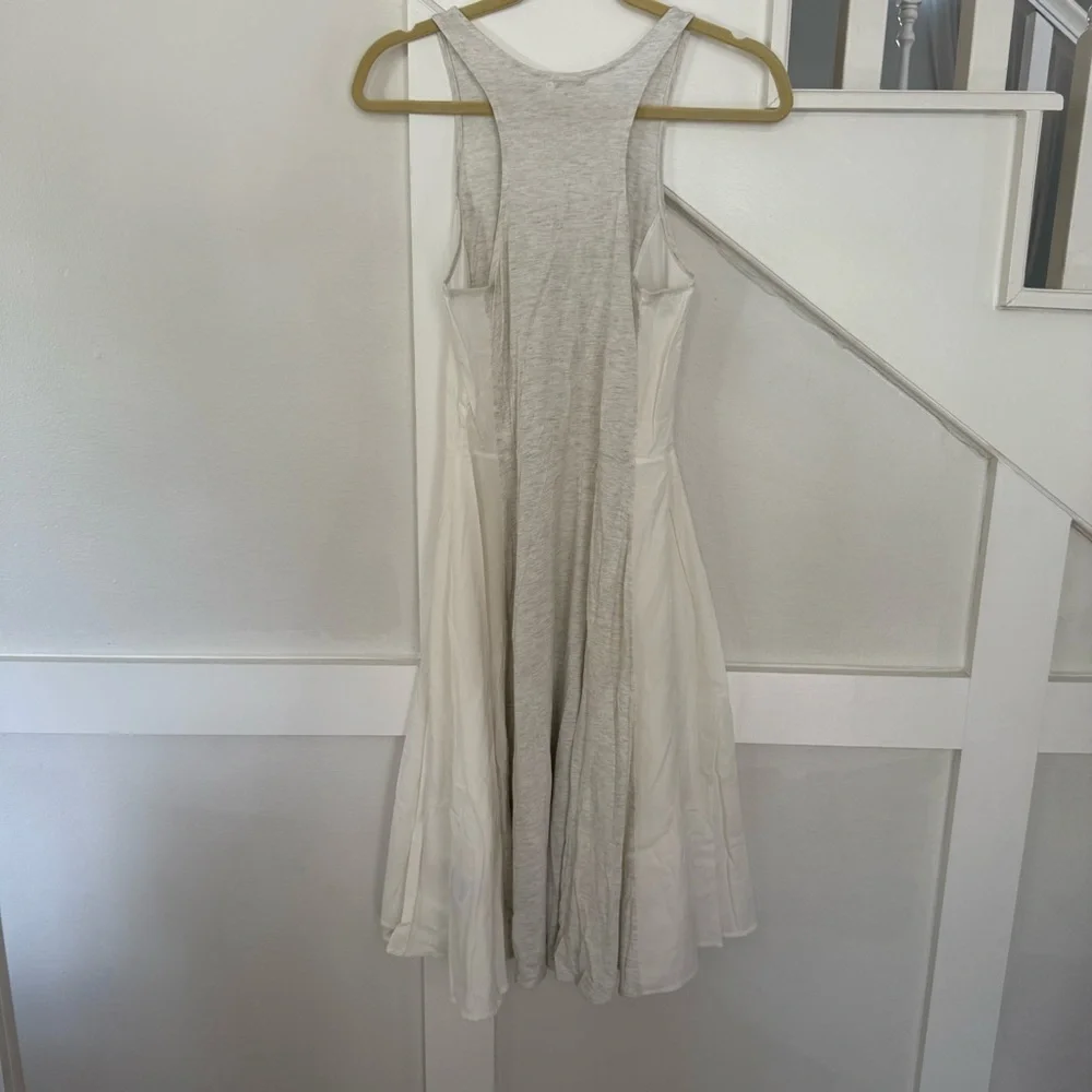 GAP Sleeveless Midi Dress in Heather Gray and Cream - Picture 3 of 8